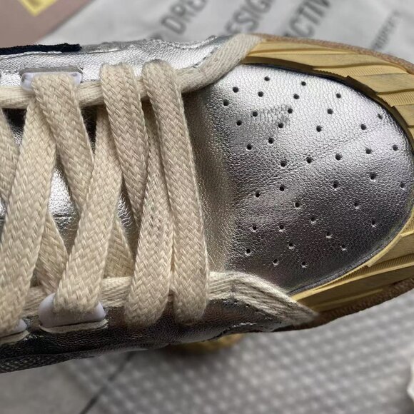 Ball Star LAB in silver leather with black suede star and heel tab - Picture 4 of 10